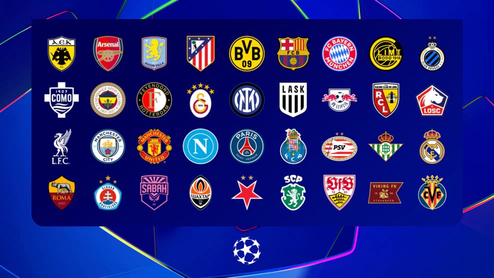 UEFA season 26 teams